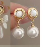 Vintage French Tassel Pearl Earrings – Light Luxury Statement Jewelry - Image 6