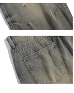 Men’s Loose Fit Vintage Washed Straight-Leg Street Style Jeans - Image 4