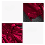Silk 5-Piece Women's Sleepwear Set with Chest Pads – Camisole Dress, Robe & Loungewear - Image 15