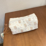 NS Handmade Bear Print Pencil Case - Cute, Fresh, Large Capacity Multifunctional Storage Bag, Stationery Pouch - Image 3