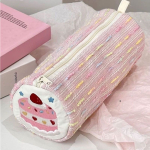Cute Strawberry Cake Puppy Pencil Case – Large Capacity Cartoon Stationery Bag - Image 3