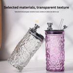 Bear Glass Cup with Lid – Cute Minimalist INS Water & Tea Cup - Image 4