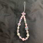 INS Style Pink Beaded Flower Phone Chain – Universal Phone Strap with Camera Charm - Image 3