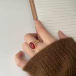 Retro Red Crystal Open Ring – Adjustable Luxury Ring - Image 6