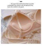 Japanese sweet cream embroidered lace underwear push-up no wire bra set - Image 13