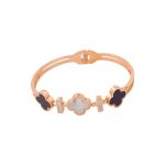 Four Leaf Clover Titanium Steel Rose Gold Open Bracelet for Women - Image 8