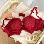 Lucky Red Lace Push-Up Bridal Lingerie Set – Small Bust Support Bra and Panty - Image 13