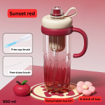 Large Capacity Straw Cup – High Temperature Resistant Plastic Tumbler with Lid and Straw – Aesthetic Teapot-Style Water Cup - Image 5