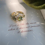 Vintage Olive Green Zircon Ring – Adjustable French Retro Style for Women - Image 7