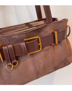 Large Capacity Retro Tote Shoulder Bag for Women – Vintage Handbag Underarm Work Commuter Bag - Image 7