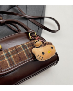 Vintage Plaid Toast Handbag Convertible Shoulder Crossbody Bag - Image 5