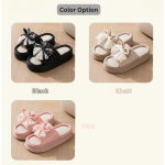 Lace Bow Linen Slippers for Women – Super Soft Sweat Absorbing Non Slip Indoor Outdoor Slides - Image 12