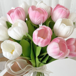 French Cream-Style Tulip Artificial Bouquet – Bridal Faux Flowers & Home Decor - Image 4