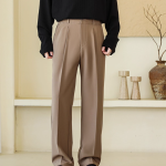 Men’s Loose Straight High-Waist Drape Suit Pants