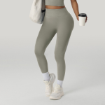 High-Waist Tummy Control Yoga Pants for Women - Ribbed Elastic Fitness Leggings, Butt Lift & High Stretch Running Sports Pants - Image 4