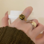 Natural Stone Open Ring for Women - Vintage Elegant, Fashionable Niche Design, Trendy Friendship Ring - Image 4