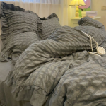 Korean Style Minimalist Lace Bedding Set – Ultra Soft 3/4 Piece Comforter Set for Dorm or Home - Image 3