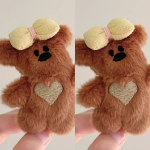 Plush Teddy Bear Bow Hair Clip – Cute Cartoon Duckbill Clip for Girls - Image 3