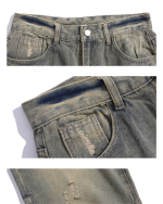 Men’s Loose Fit Vintage Washed Straight-Leg Street Style Jeans - Image 5