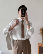 Men’s Luxury Slim Fit Sharp-Collar Dress Shirt - Image 4