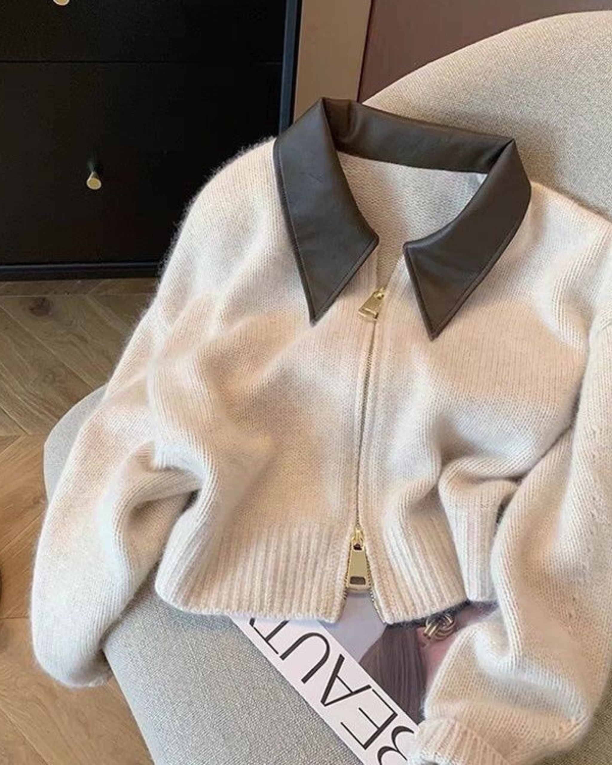 4_a8235b19-a6fa-4415-b8d3-e60fad71c8ae Lazy Soft Knit Zip-Up Cardigan Sweater Women Elegant Outerwear - Image 1