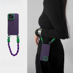 Midnight Purple Luxury iPhone Case with Wrist Strap - Image 2