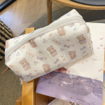 NS Handmade Bear Print Pencil Case - Cute, Fresh, Large Capacity Multifunctional Storage Bag, Stationery Pouch - Image 4