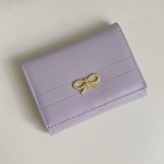 French Style Bow Wallet for Women – Small, Minimalist Bifold Card and Coin Purse - Image 4