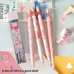 Automatic pencil box with peach dinosaur cartoon high-value movable pencils cute creative press pen - Image 4
