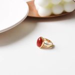 Retro Red Crystal Open Ring – Adjustable Luxury Ring - Image 3