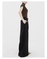 Women's Wide Leg Straight Trousers - High Waist Extra Long Dress Pants - Image 3