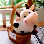 Adorable Standing Cow Plush Toy - Soft Stuffed Animal with Heart Spots & Pink Swirl Cheeks - Image 2