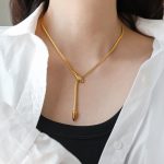 Silver Serpent Zircon Necklace for Women, Anti Tarnish Snake Bone Collarbone Chain