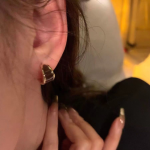 French C-Shaped Hoop Earrings –  Elegant Niche Style Studs for Women - Image 5