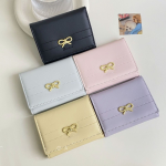 French Style Bow Wallet for Women – Small, Minimalist Bifold Card and Coin Purse - Image 5
