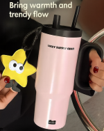 Large Capacity Insulated Coffee Tumbler with Straw - Image 4