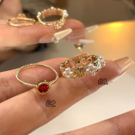 French Retro Pearl Flower Ring – Elegant Adjustable Stacking Ring for Women - Image 6