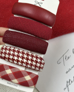 Red Plaid Houndstooth BB Hair Clip Side Hair Accessory - Image 2