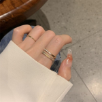 Elegant Double Band Mother-of-Pearl Open Ring – Minimalist Adjustable Ring - Image 8