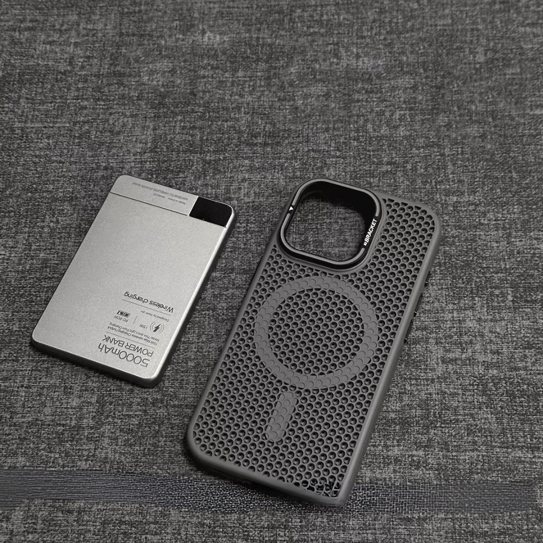 5_a79413b4-aeae-41e1-ab04-f3ff5b228d7d MagSafe Honeycomb Heat Dissipation Phone Case – Frame Bracket Cover with Magnetic Suction - Image 1