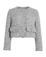 Vintage Tweed Cropped Jacket – Elegant Slim-Fit Petite-Friendly Woven Outerwear - Image 4