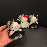Hepburn-Inspired Kitty Cat Plush Keychain – Cute Travel Hat Bag Charm and Stuffed Doll Pendant - Image 5