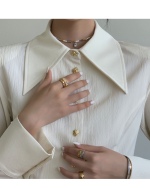 White French Style Pointed Collar Slim Fit Long Sleeve Shirt - Image 6