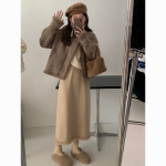 Vintage Knit Tassel Split Skirt | Thickened Mid-Length Wool Skirt for Women - Image 5