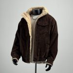 Men’s Retro Stand Collar Fleece-Lined Padded Jacket