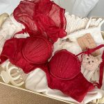 Lucky Red Lace Push-Up Bridal Lingerie Set – Small Bust Support Bra and Panty - Image 8