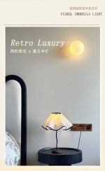 Petal Umbrella Table Lamp – Elegant Minimalist Aesthetic Night Light for Bedroom and Study - Image 9