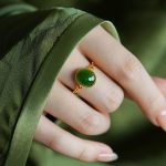 Natural Hetian Jade Green Cabochon Ring – Elegant Jade Ring - Image 3