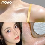 NOVO Highlighter Powder: Shimmer powder for brightening the face, creating a 3D contour, nose shadow, and side shadow. Fine shimmer and pearlescent finish, ideal for contouring. - Image 5