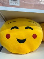 Yellow Heart Eyes, Blushing Smiley and  Winking Kiss Emoji Plush Cushion - Ultra-Soft Stuffed Smiley Pillow for Kids & Gifts - Image 3